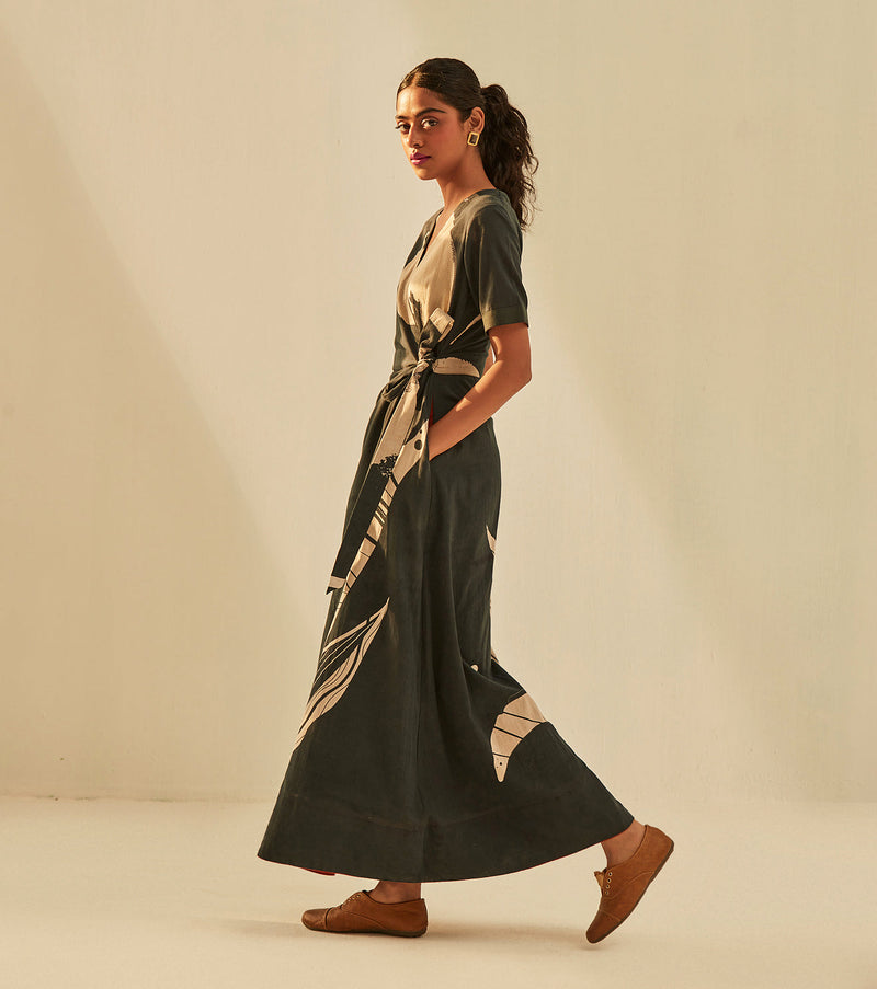 Bhutan Dress cotton by Khara Kapas in black for women Worldwide
