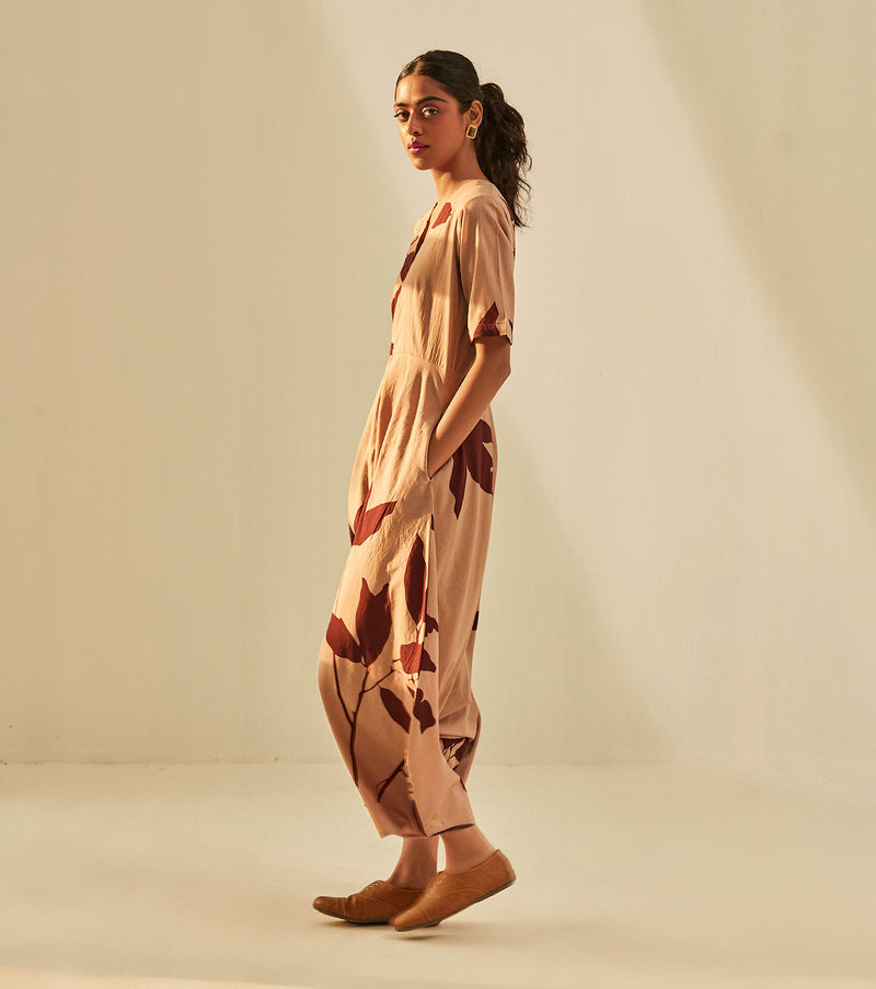 Brunet jumpsuit cotton by Khara Kapas in brown for women Worldwide