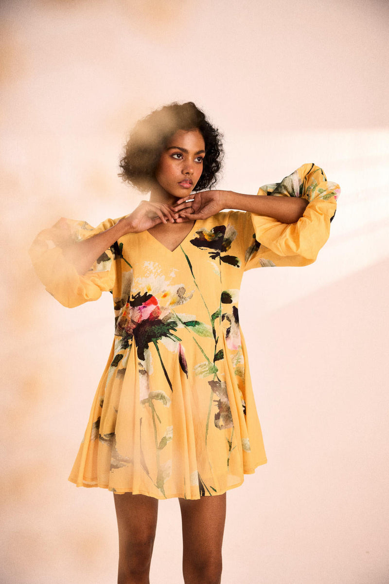Midspring dress by Khara Kapas in yellow for women Worldwide