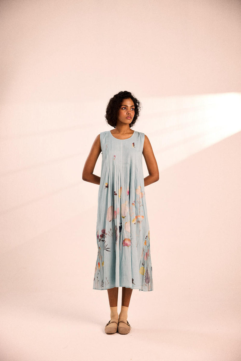 A touch of spring Dress by Khara Kapas in blue for women Worldwide