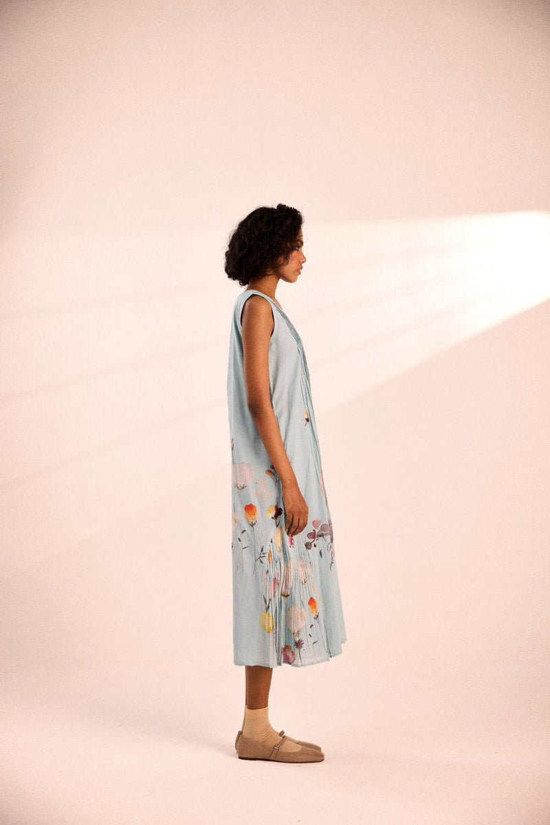 A touch of spring Dress by Khara Kapas in blue for women Worldwide