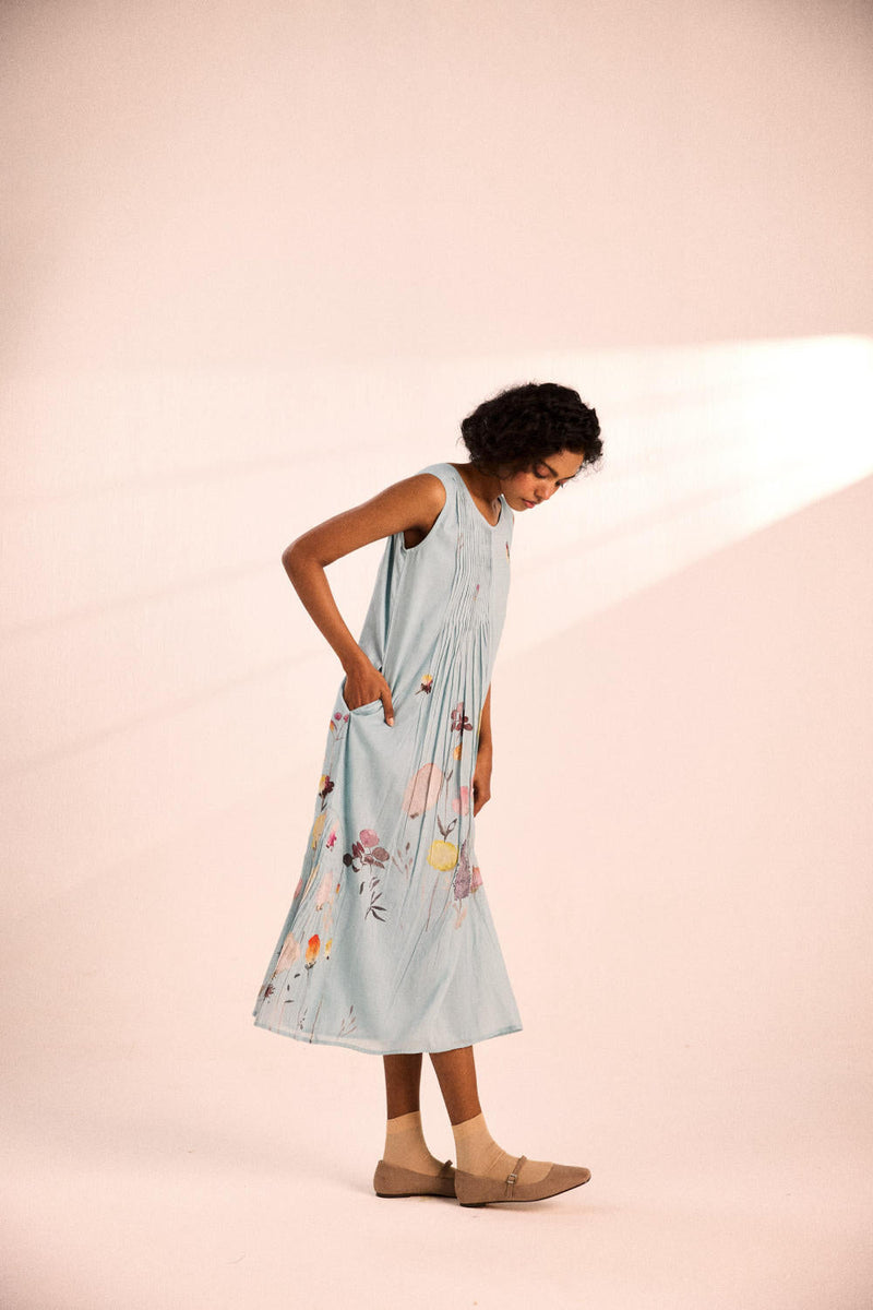 A touch of spring Dress by Khara Kapas in blue for women Worldwide