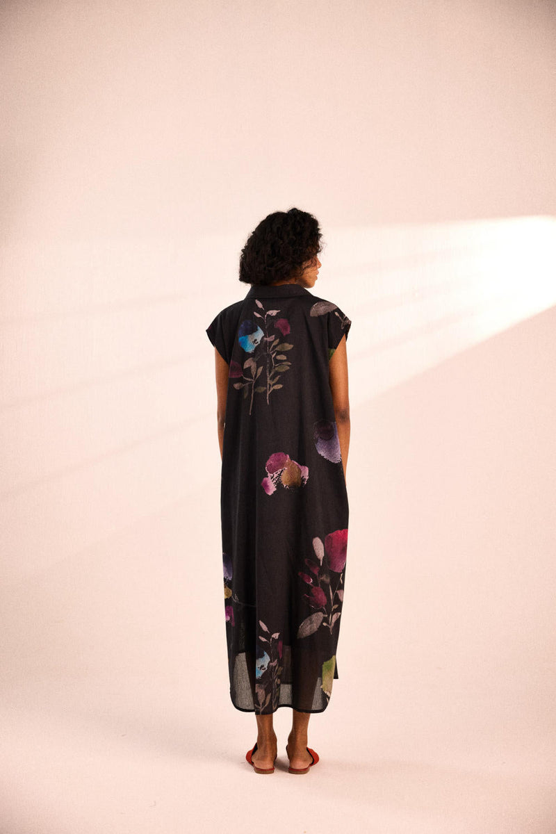 Bramble blooms Dress by Khara Kapas in black for women Worldwide