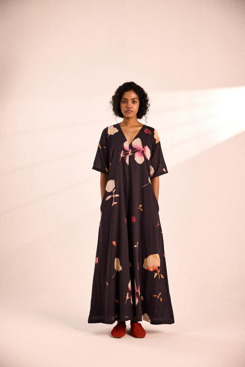 Charcoal gardens jumpsuit by Khara Kapas in charcoal for women Worldwide