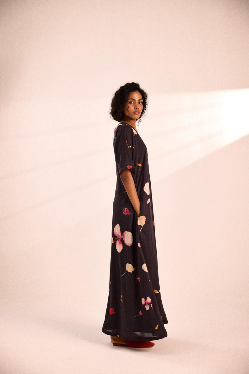 Charcoal gardens jumpsuit by Khara Kapas in charcoal for women Worldwide