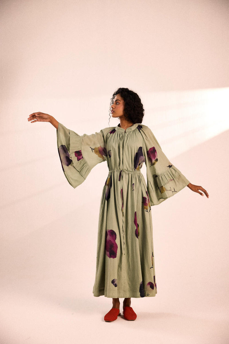 Garden mirage Dress by Khara Kapas in green for women Worldwide