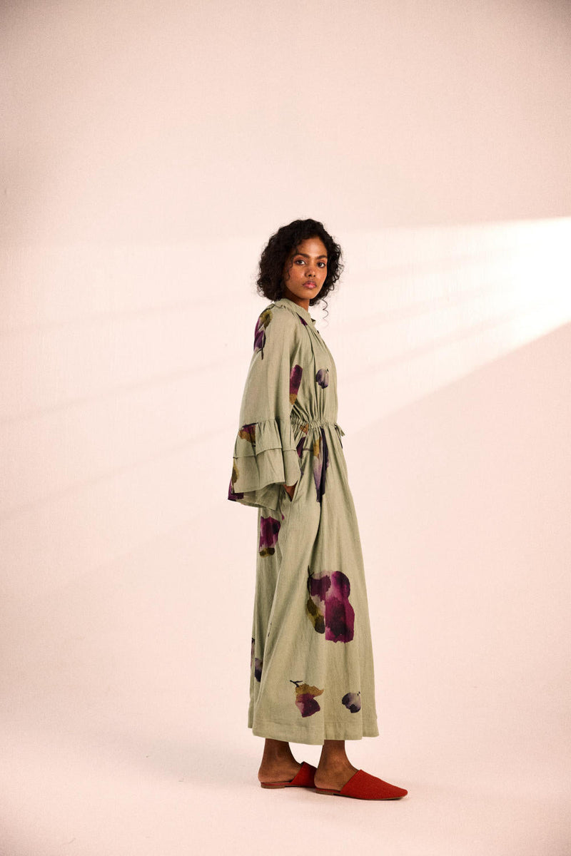Garden mirage Dress by Khara Kapas in green for women Worldwide