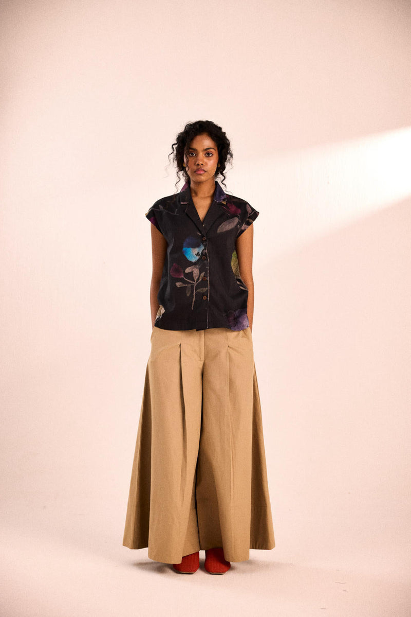Night Bloom Top by Khara Kapas in black for women Worldwide
