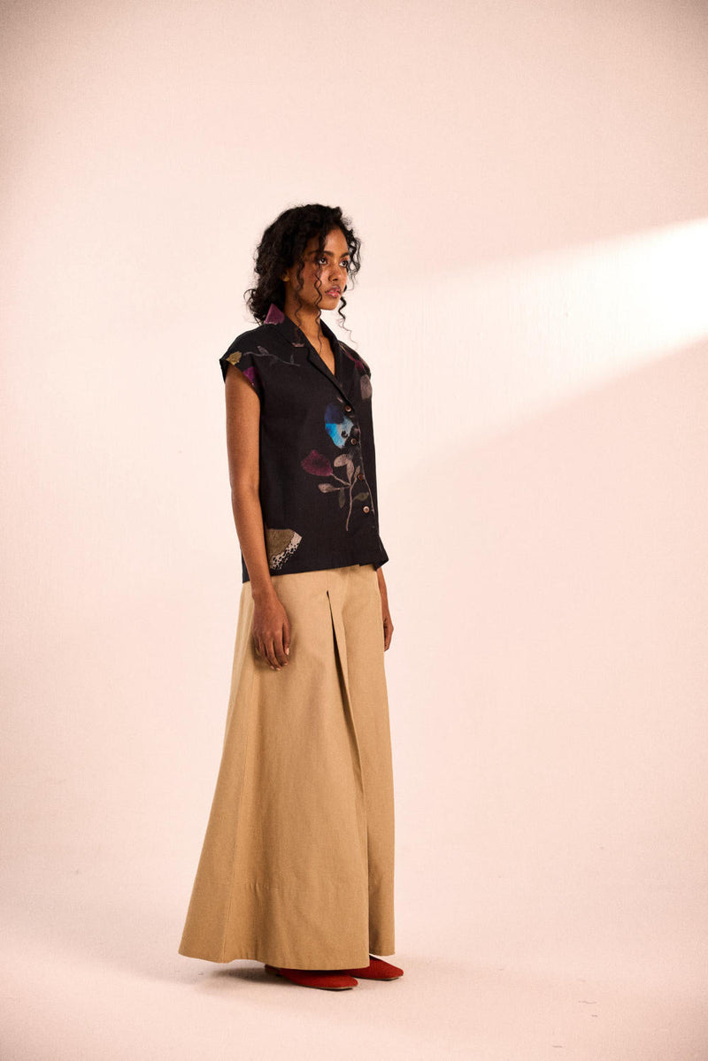 Night Bloom Top by Khara Kapas in black for women Worldwide