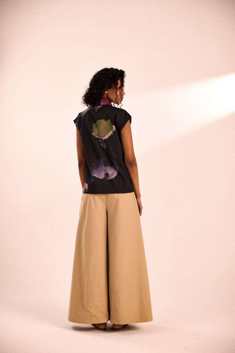 Night Bloom Top by Khara Kapas in black for women Worldwide