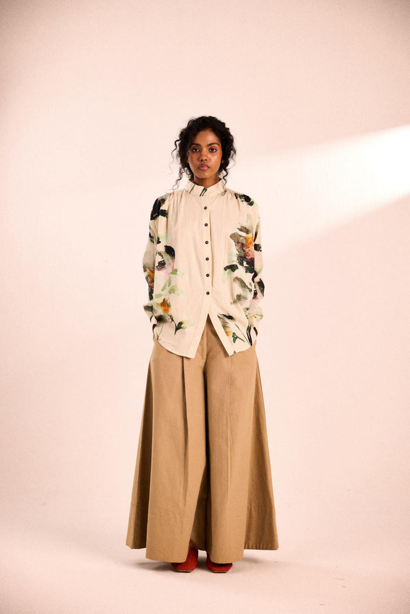 Morning bloom top by Khara Kapas in white for women Worldwide
