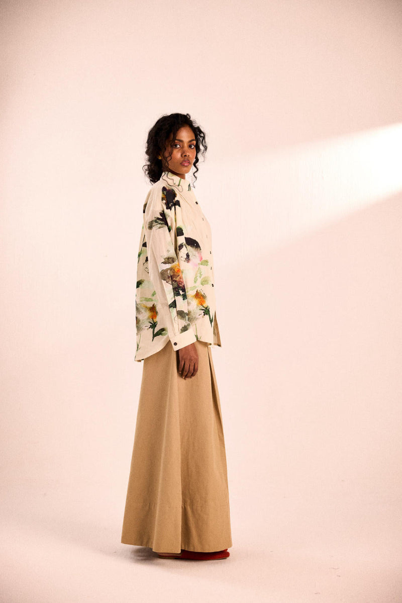 Morning bloom top by Khara Kapas in white for women Worldwide