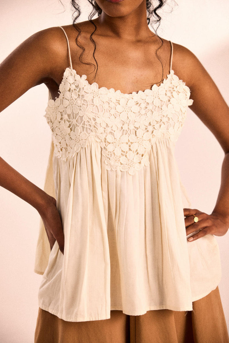 Dew drop top by Khara Kapas in white for women Worldwide
