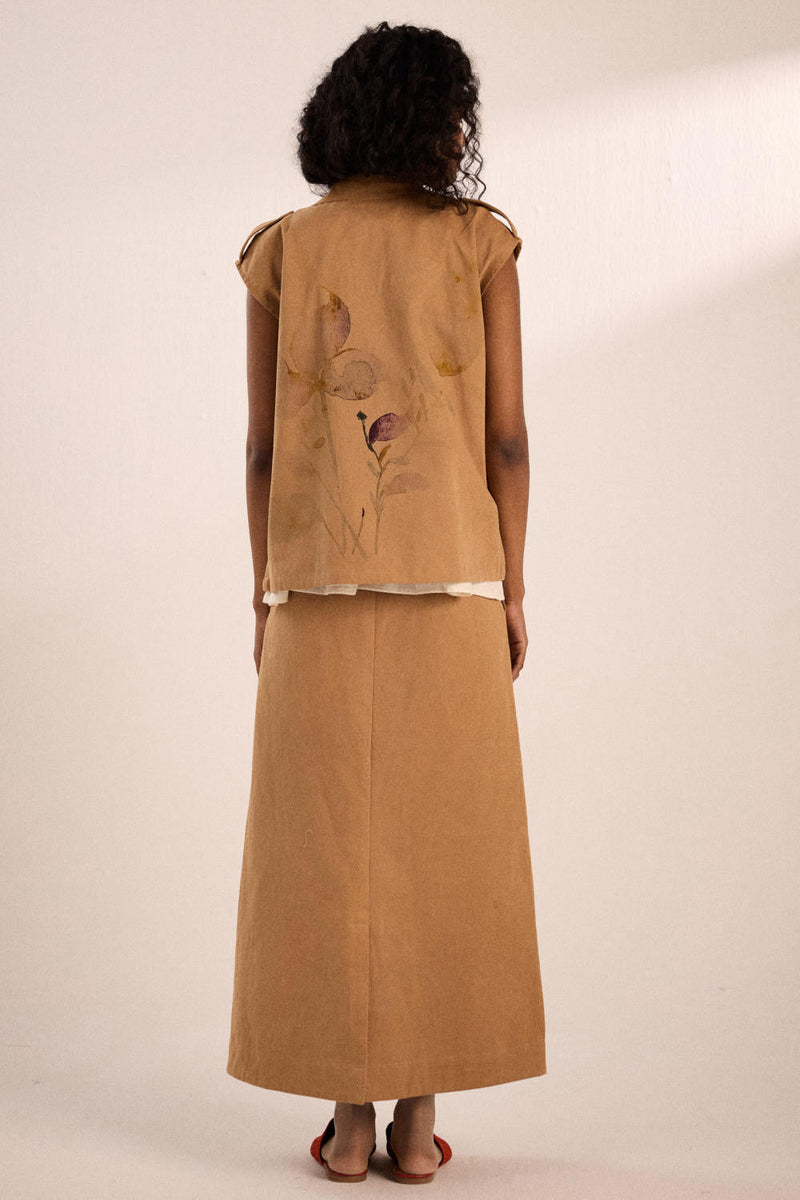 Prickled dreams co-ord set twill by Khara Kapas in brown for women Worldwide