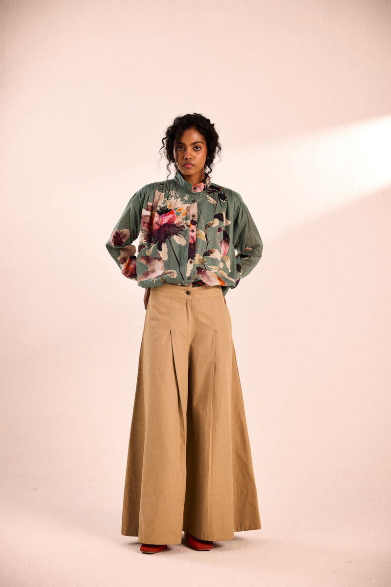 Morning coffee pants by Khara Kapas in brown for women Worldwide