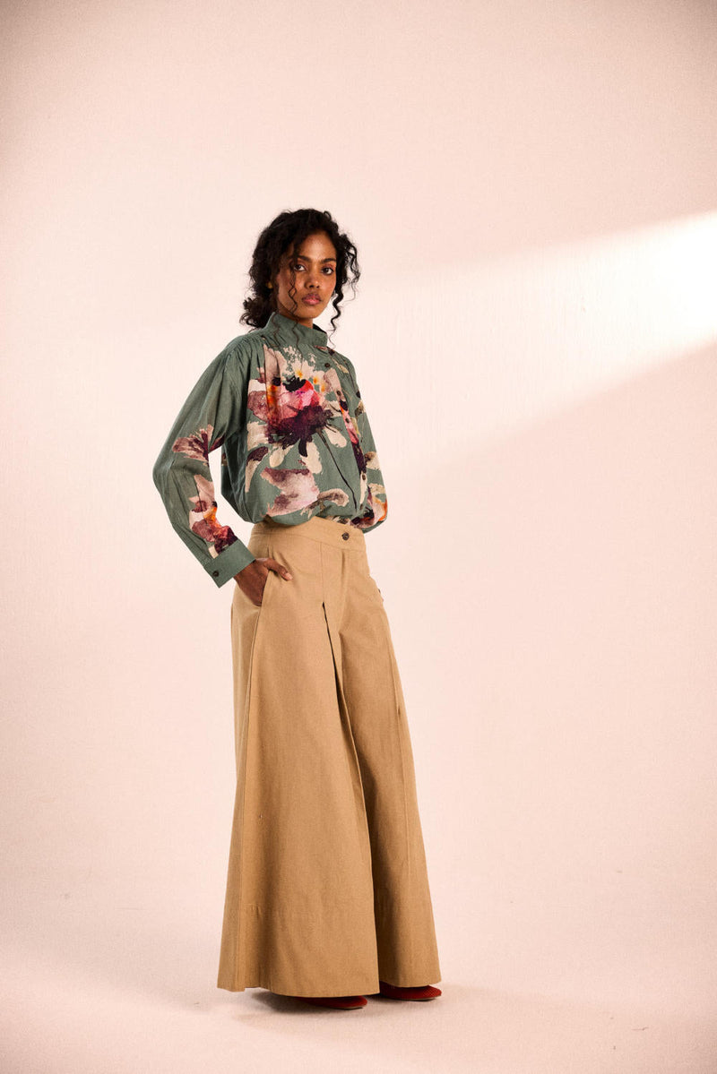 Morning coffee pants by Khara Kapas in brown for women Worldwide