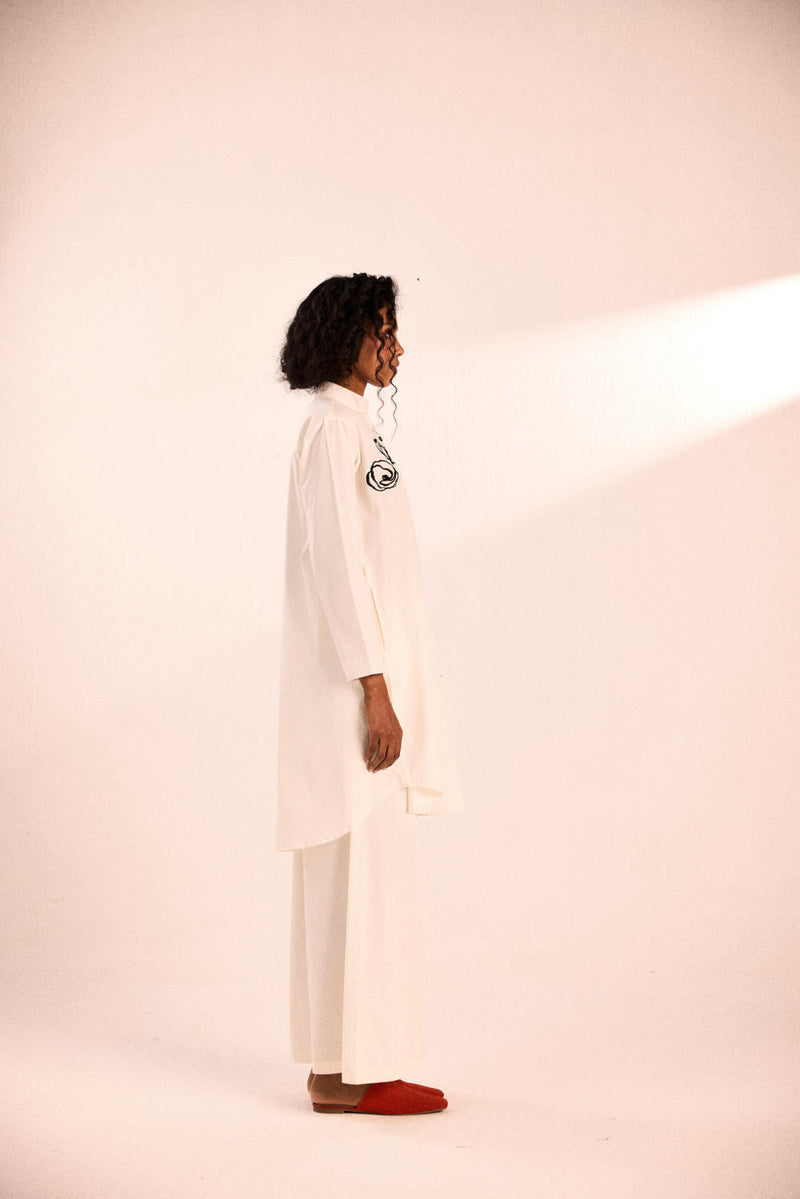 Lily dew co-ord set poplin by Khara Kapas in white for women Worldwide