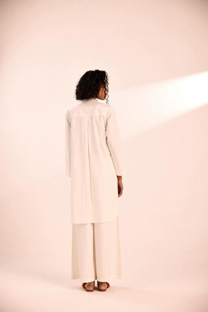 Lily dew co-ord set poplin by Khara Kapas in white for women Worldwide
