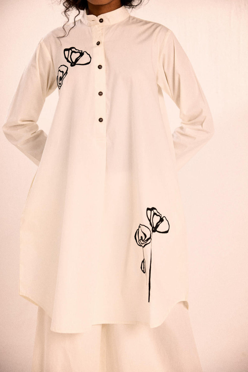 Lily dew co-ord set poplin by Khara Kapas in white for women Worldwide