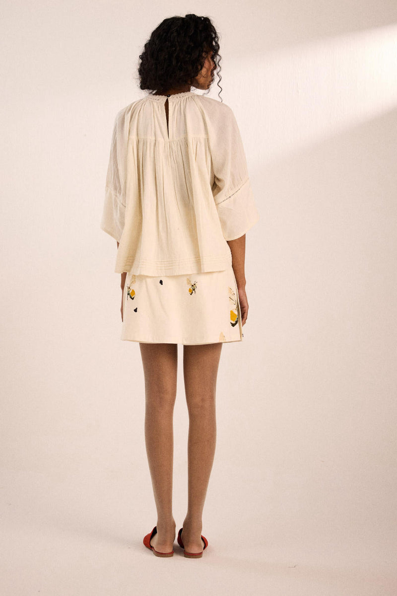 Breeze top by Khara Kapas in white for women Worldwide