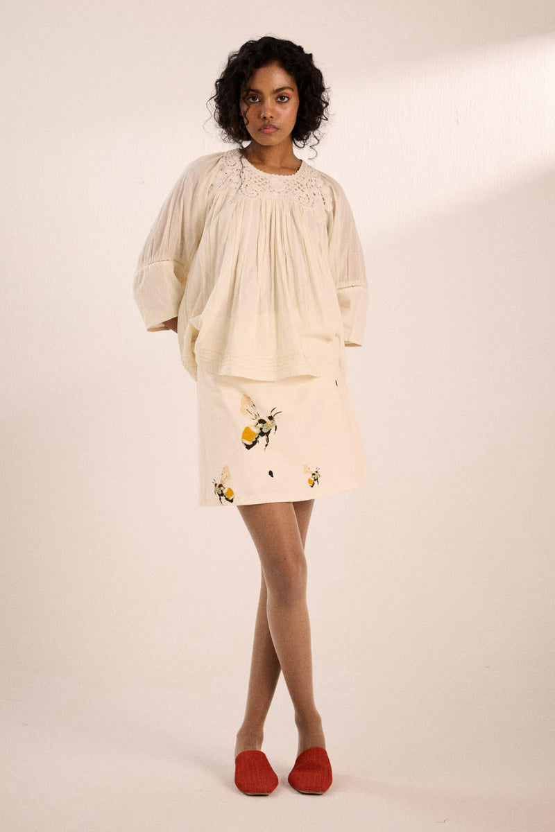 Breeze top by Khara Kapas in white for women Worldwide