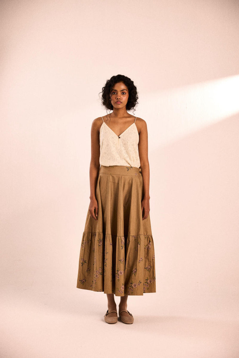 Rust rose skirt oxford by Khara Kapas in brown for women Worldwide