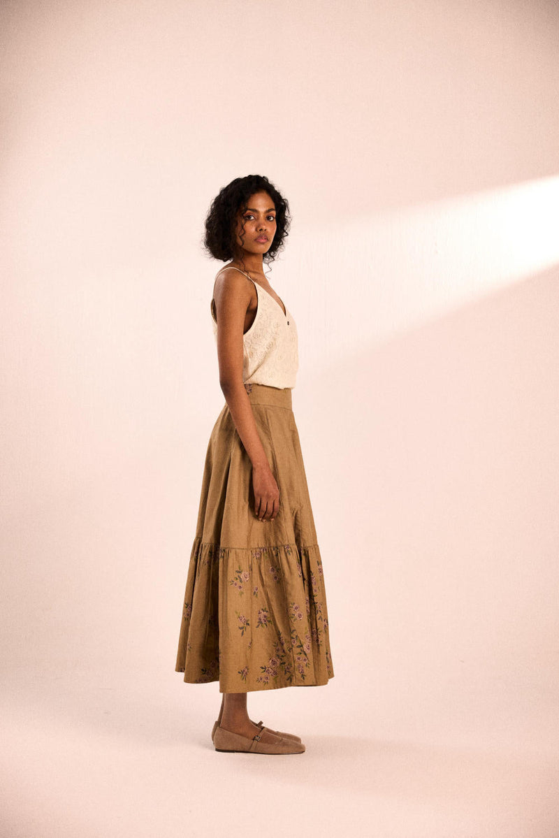 Rust rose skirt oxford by Khara Kapas in brown for women Worldwide