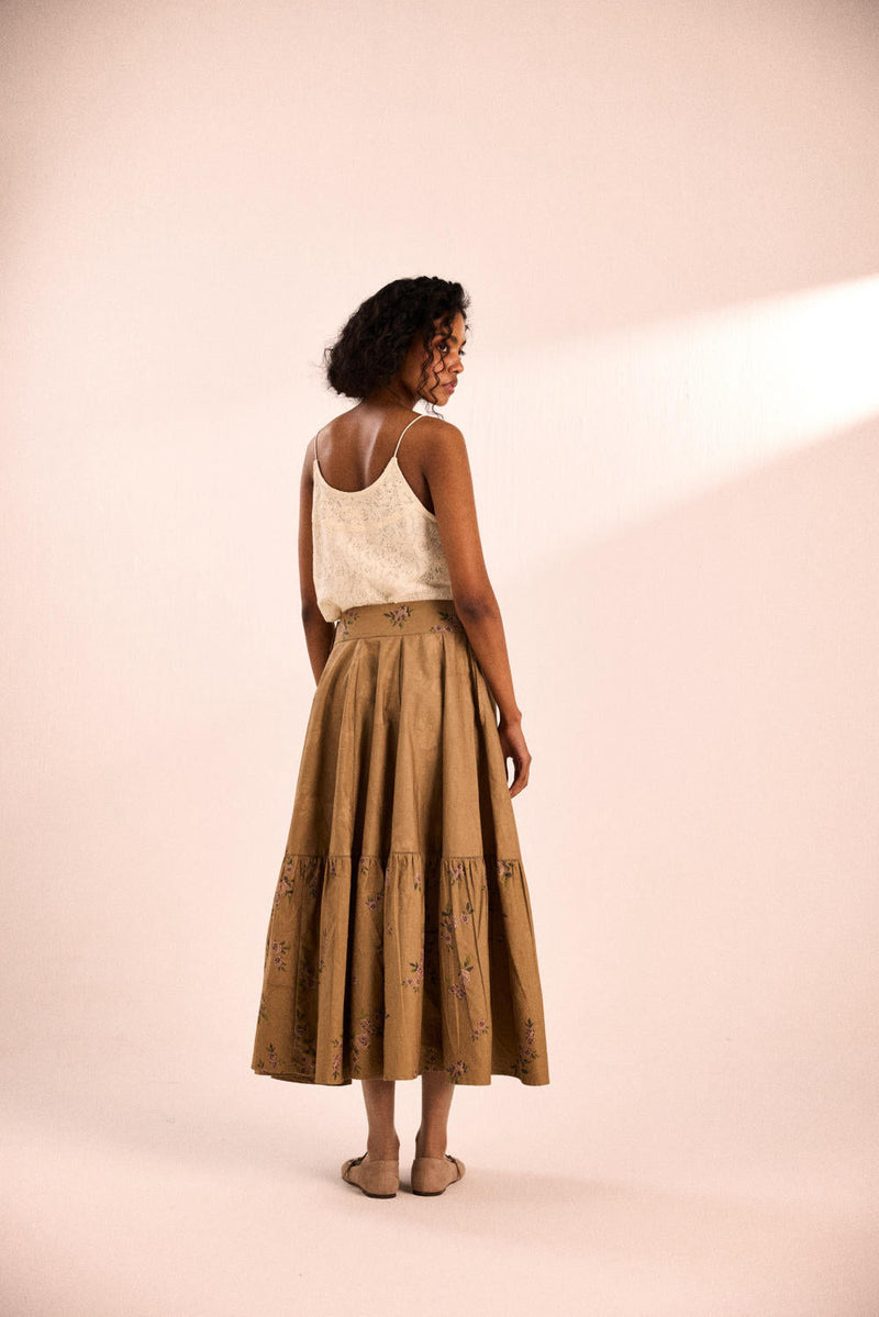 Rust rose skirt oxford by Khara Kapas in brown for women Worldwide