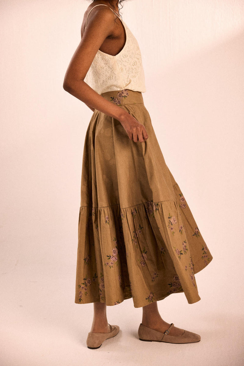 Rust rose skirt oxford by Khara Kapas in brown for women Worldwide