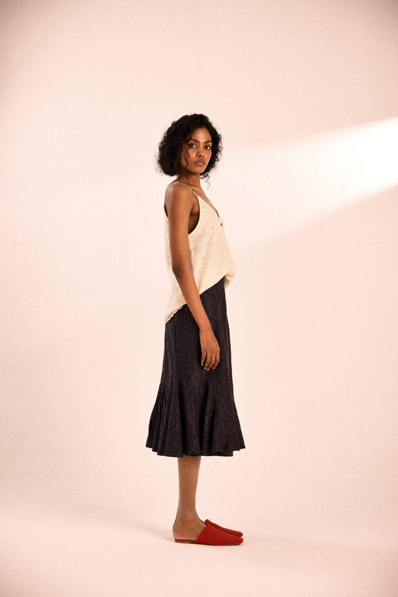 Moonflower top cotton by Khara Kapas in white for women Worldwide