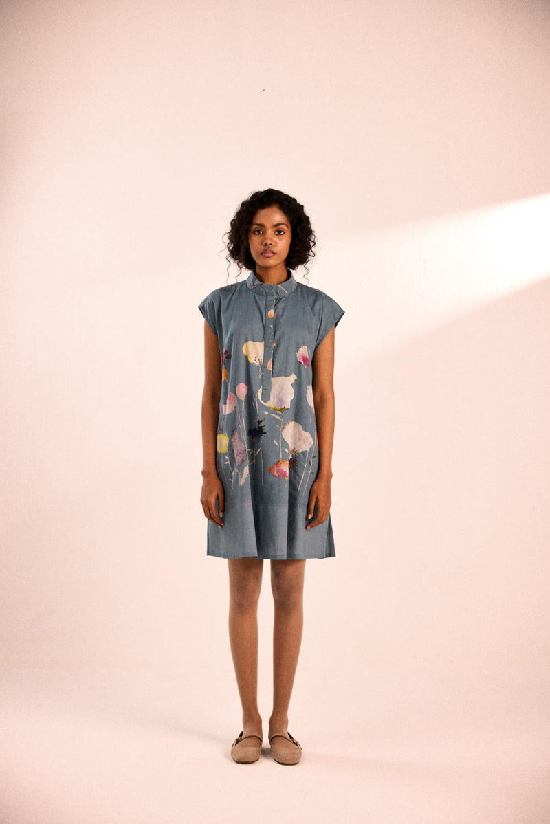 Seafoam dress cotton by Khara Kapas in blue for women Worldwide