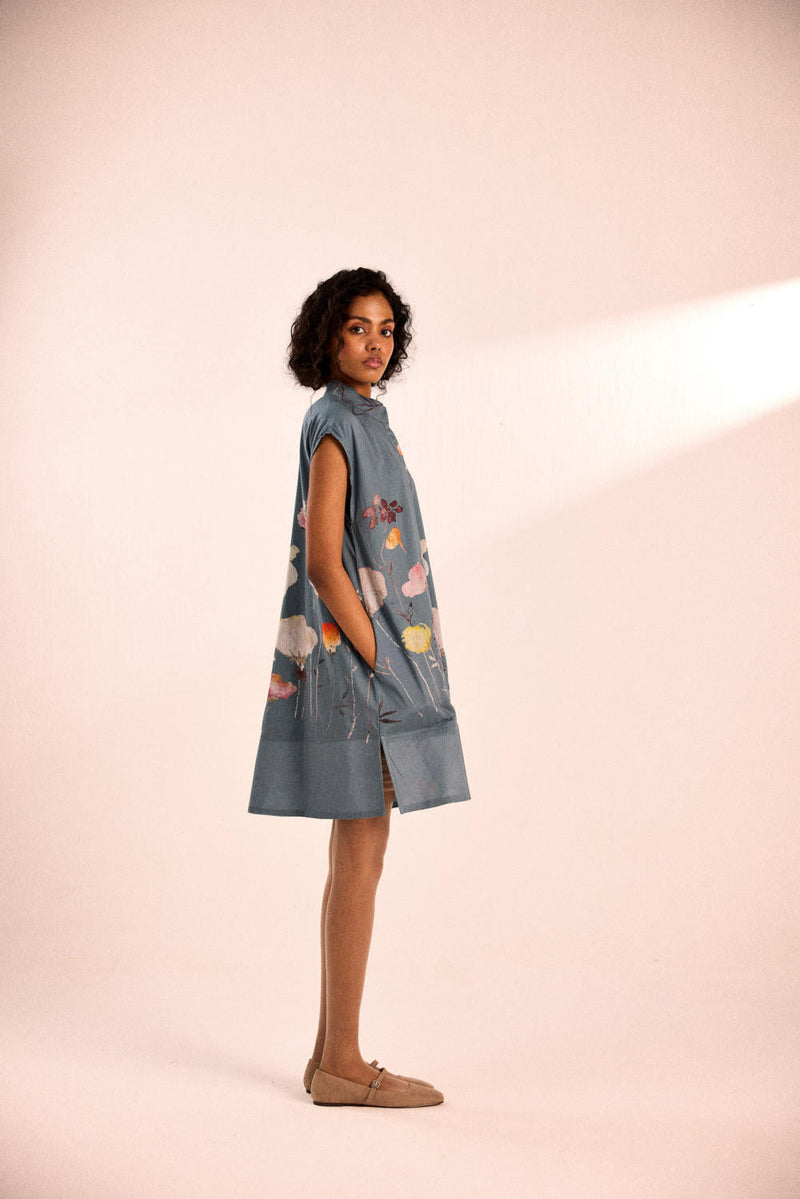 Seafoam dress cotton by Khara Kapas in blue for women Worldwide