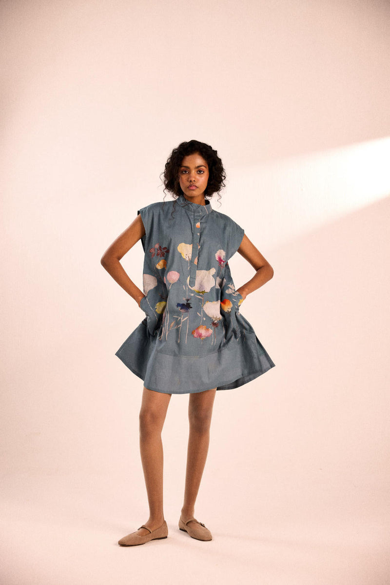 Seafoam dress cotton by Khara Kapas in blue for women Worldwide