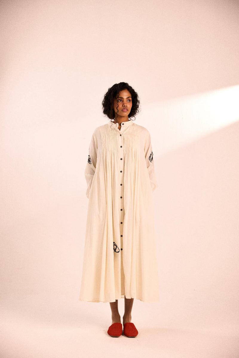 Frosted rose dress by Khara Kapas in white for women Worldwide