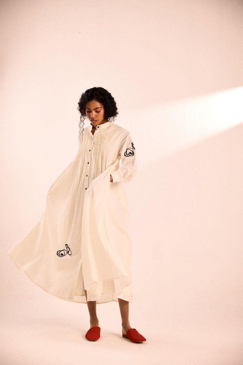 Frosted rose dress by Khara Kapas in white for women Worldwide