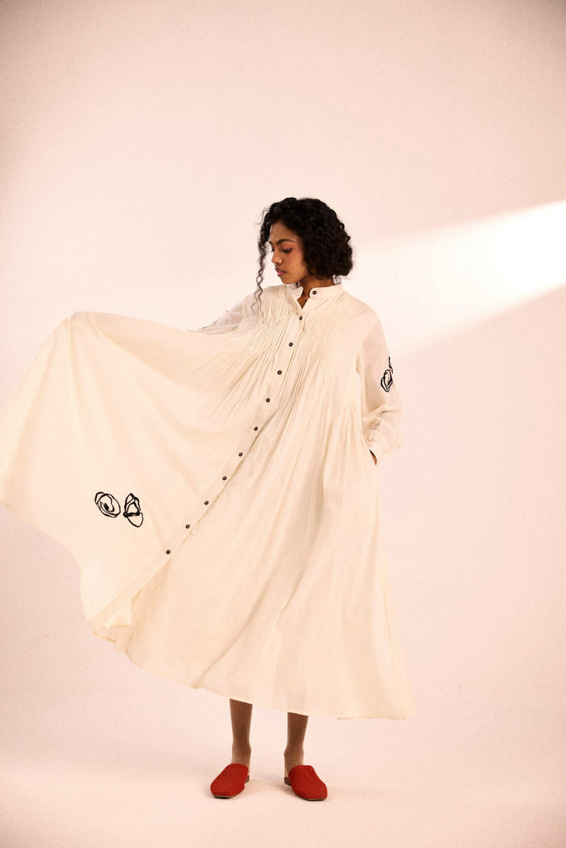 Frosted rose dress by Khara Kapas in white for women Worldwide
