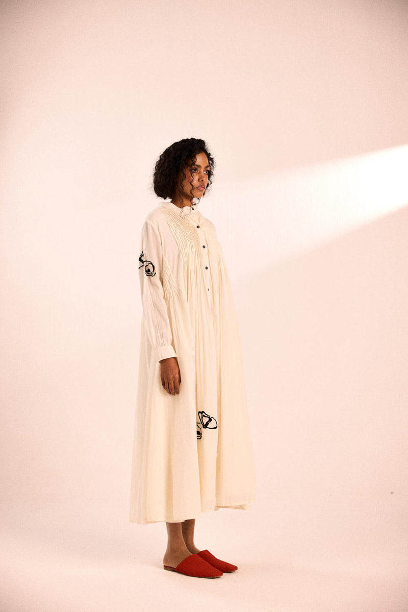 Frosted rose dress by Khara Kapas in white for women Worldwide