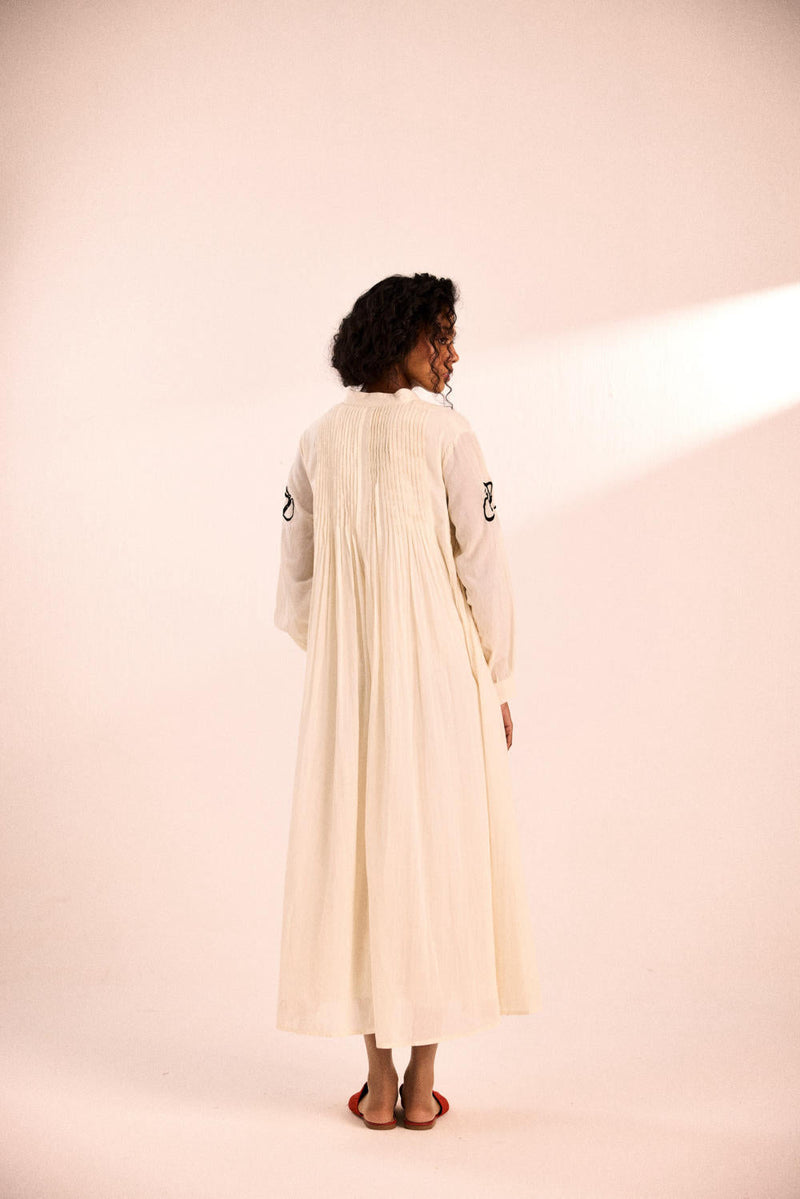 Frosted rose dress by Khara Kapas in white for women Worldwide
