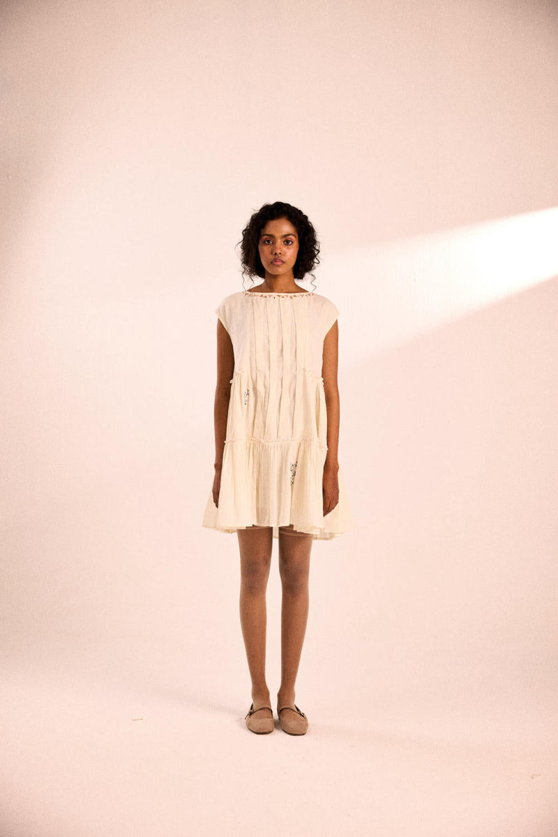Vanilla veil dress by Khara Kapas in white for women Worldwide