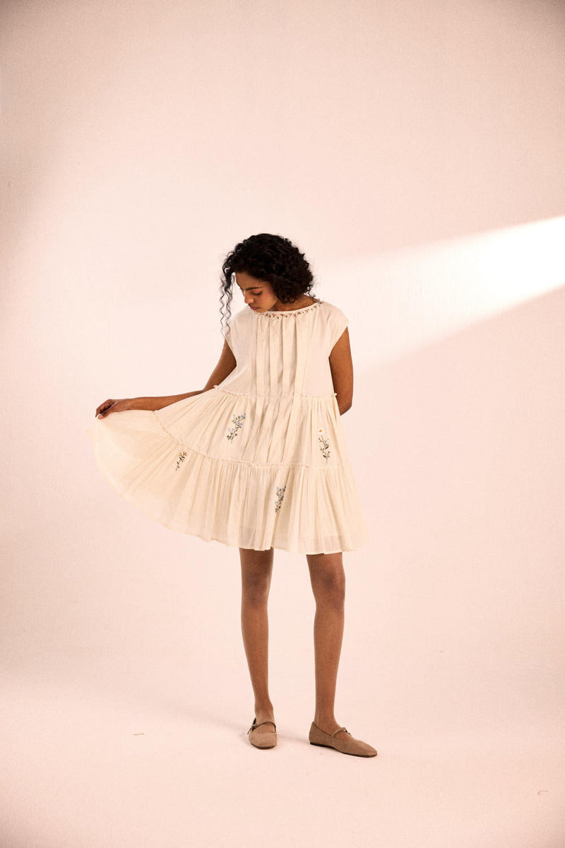 Vanilla veil dress by Khara Kapas in white for women Worldwide