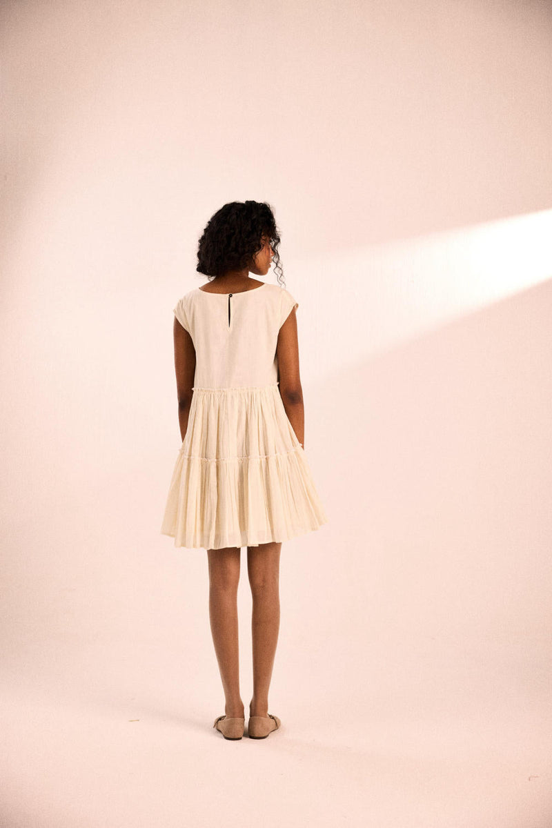 Vanilla veil dress by Khara Kapas in white for women Worldwide