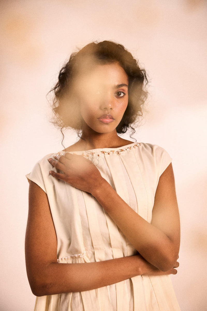 Vanilla veil dress by Khara Kapas in white for women Worldwide