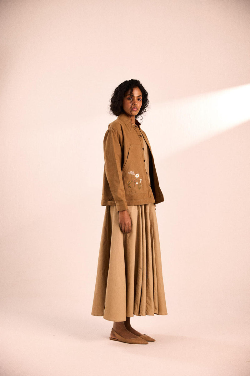 Latte Must jacket twill by Khara Kapas in brown for women Worldwide