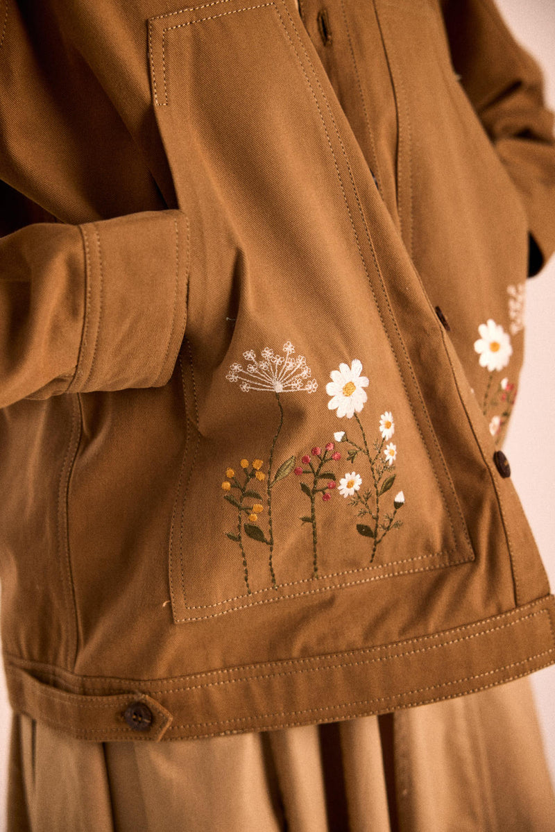 Latte Must jacket twill by Khara Kapas in brown for women Worldwide