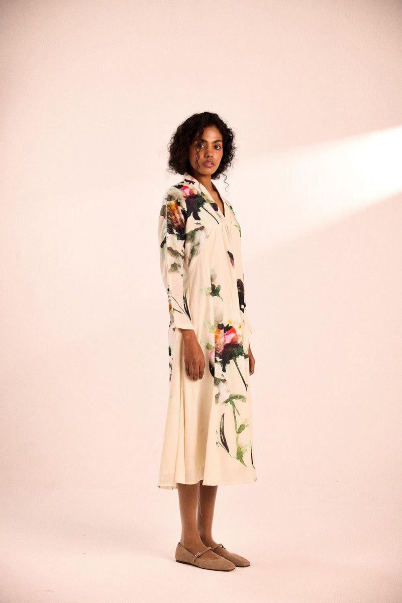 Snow Blossom dress by Khara Kapas in white for women Worldwide