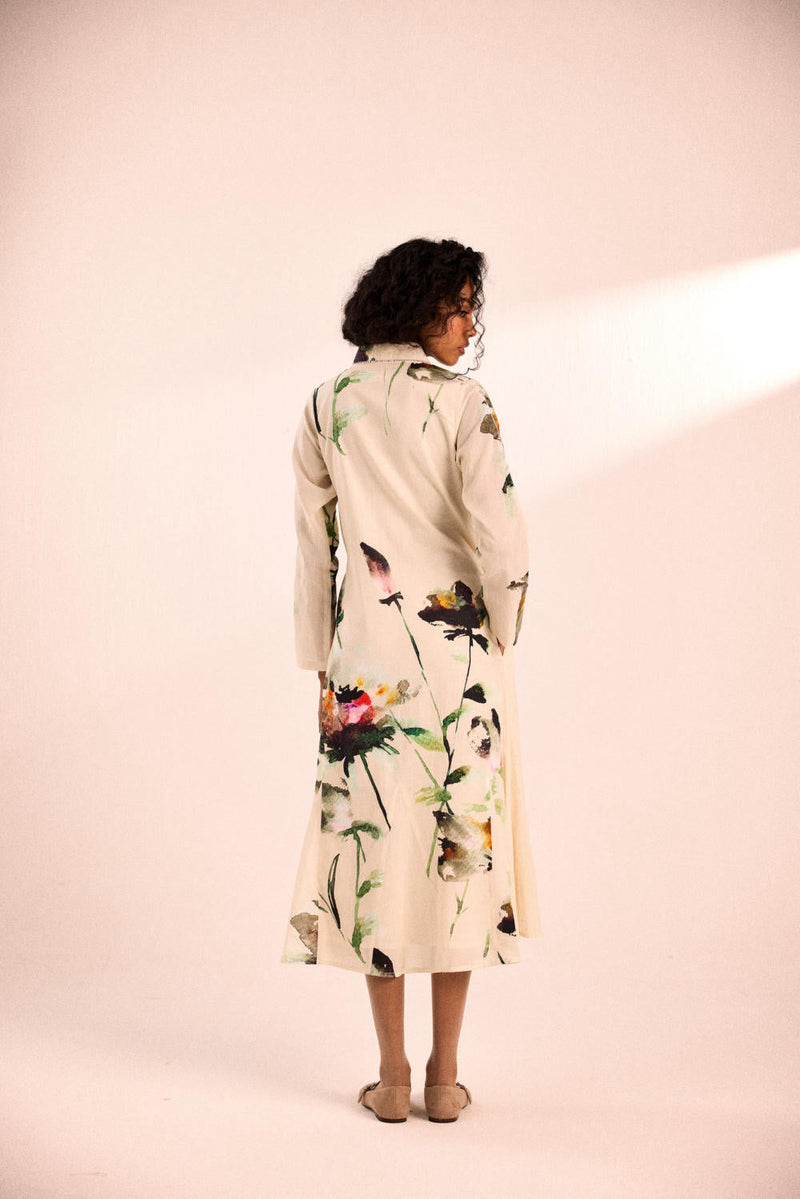 Snow Blossom dress by Khara Kapas in white for women Worldwide