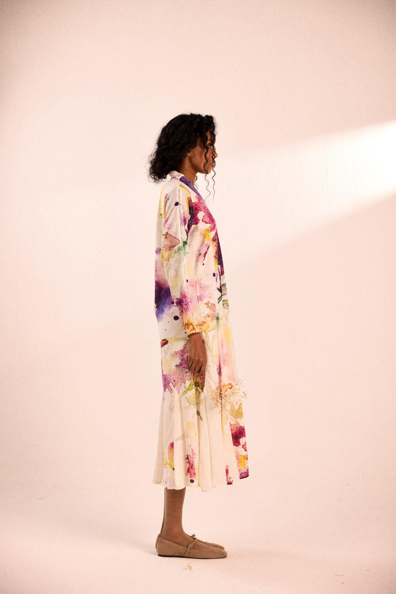 English Garden dress by Khara Kapas in white for women Worldwide