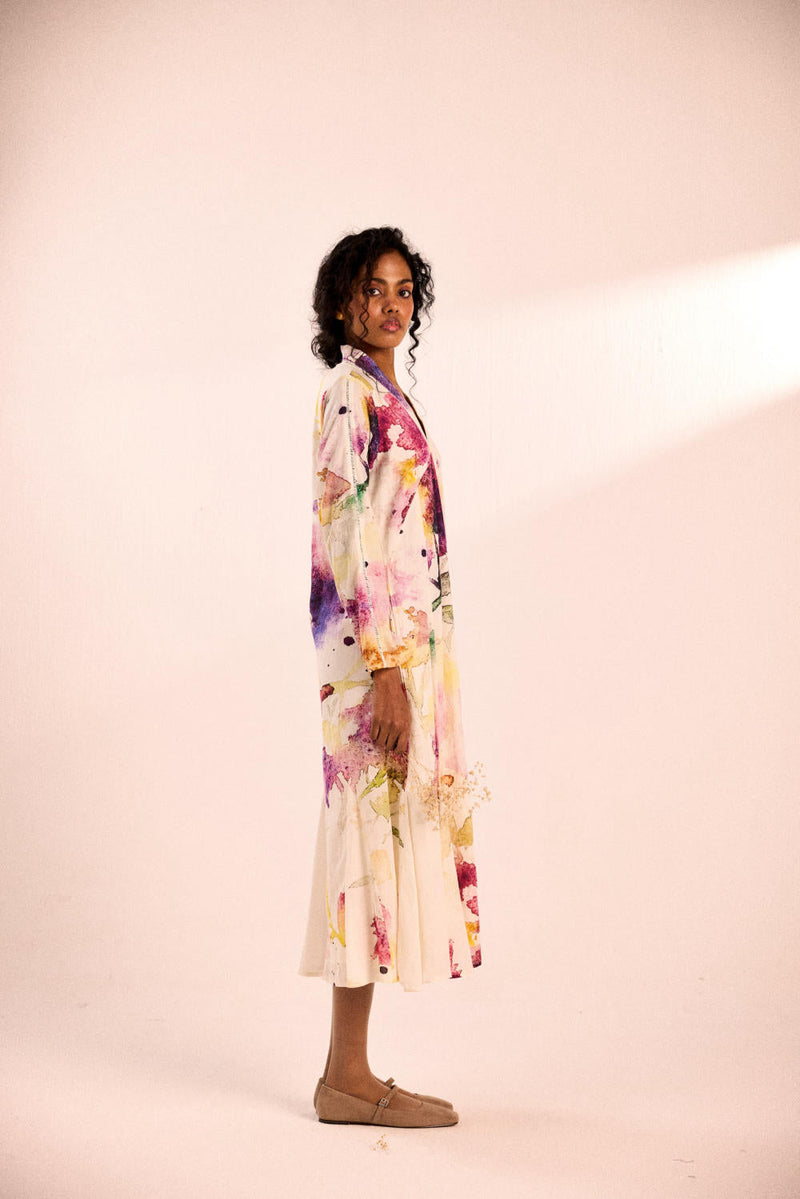 English Garden dress by Khara Kapas in white for women Worldwide