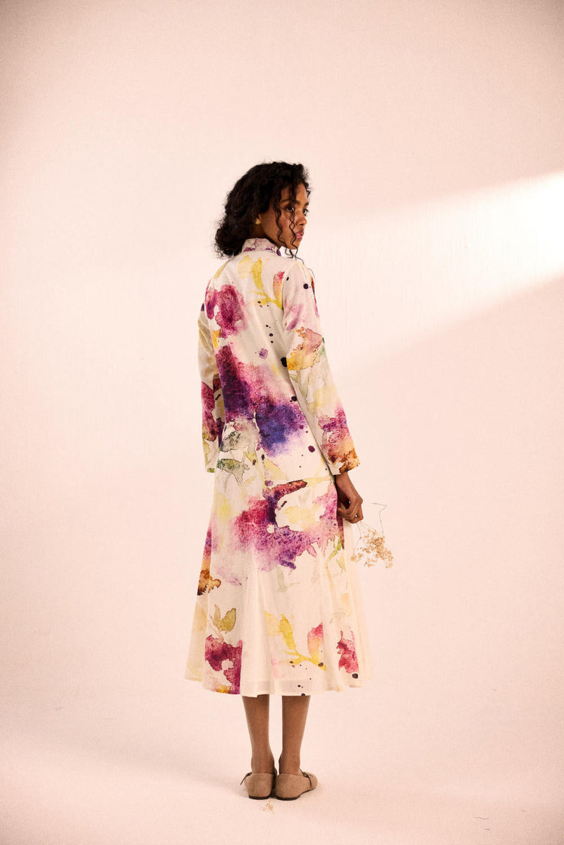 English Garden dress by Khara Kapas in white for women Worldwide