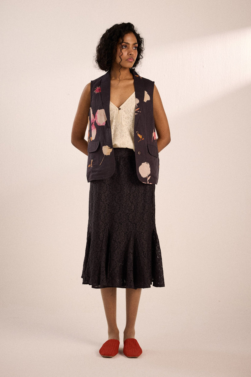 Cola Bloom Top cotton top/shirt by Khara Kapas in brown for women Worldwide